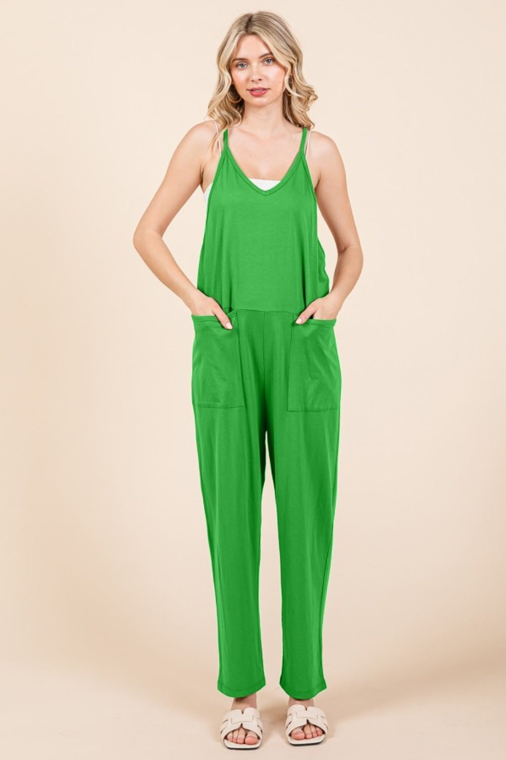 Sleeveless Jumpsuit with Pockets