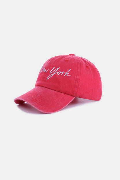 Washed Embroidered City Baseball Cap