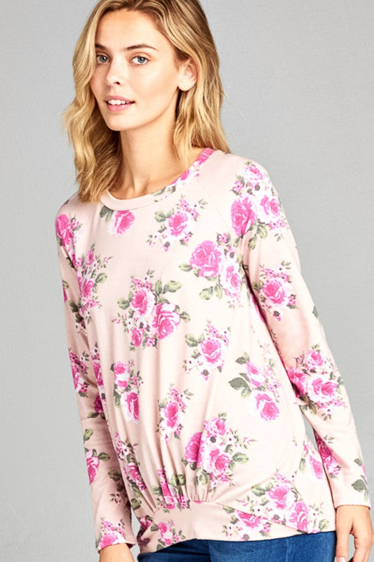 ALLOVER FLORAL SWEATSHIRT TOP