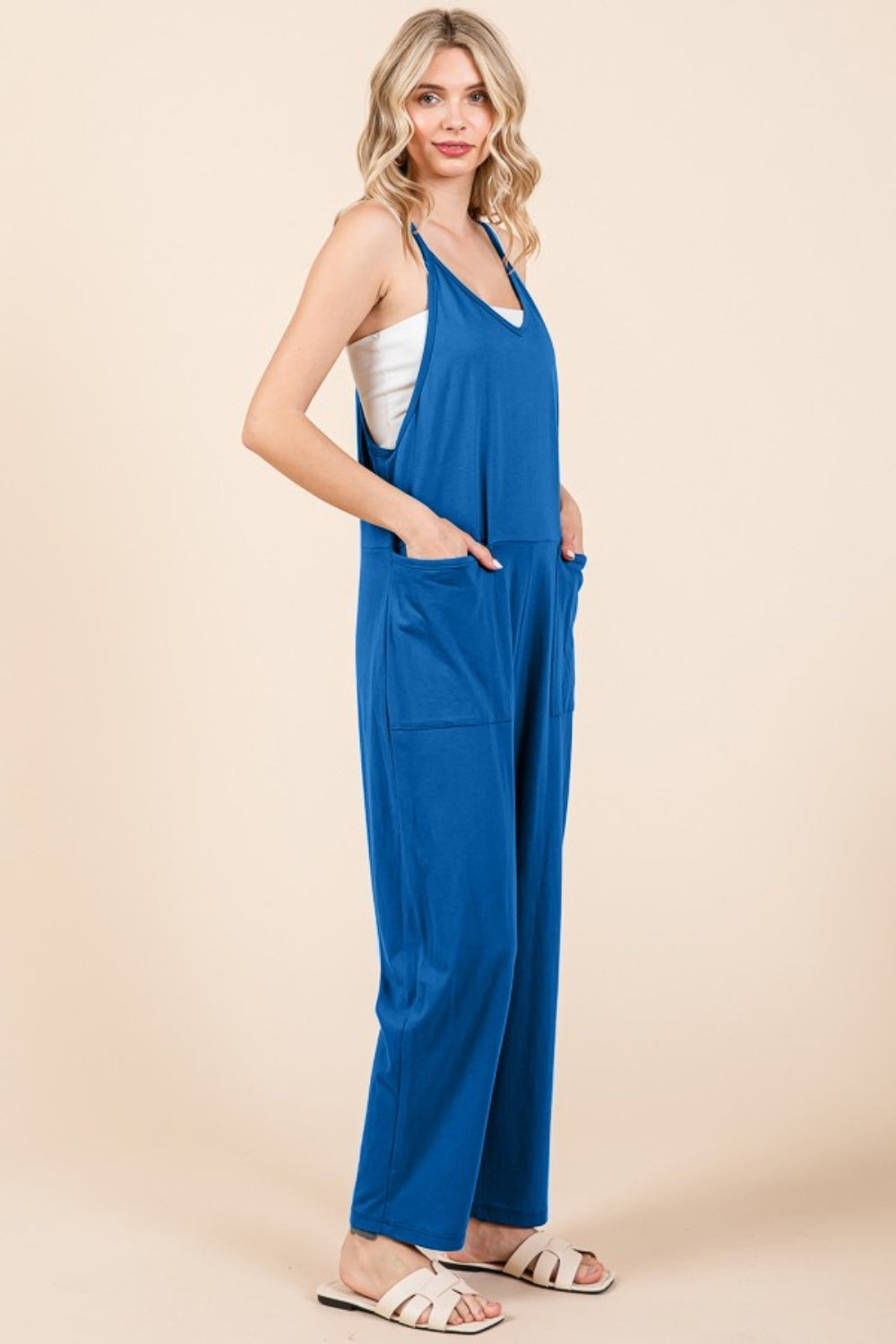 Sleeveless Jumpsuit with Pockets