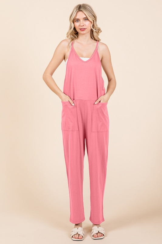 Sleeveless Jumpsuit with Pockets