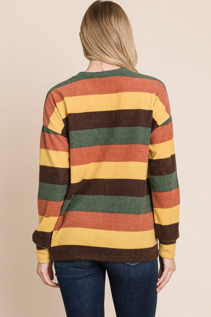 Multi-Color Striped Knit Top