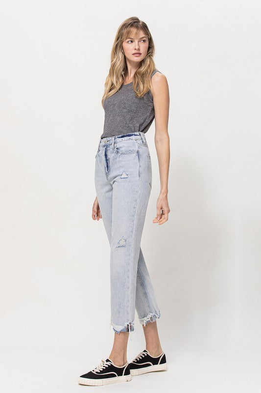 VERVET BY FLYING MONKEY SUPER HIGH RELAXED CUFFED STRAIGHT JEAN