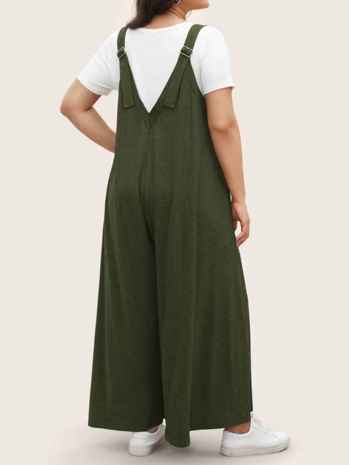 Pocketed Wide Leg Overalls