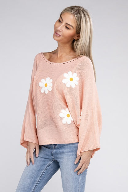 Flower Motif Sweater