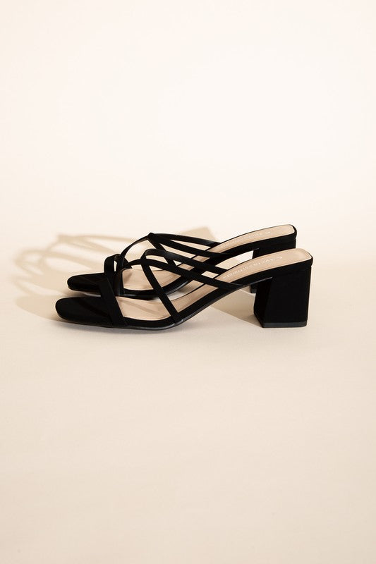 CRIMP-S MULE SANDAL HEELS