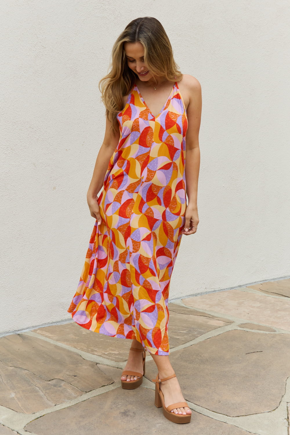 Printed Sleeveless Maxi Dress