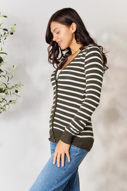 Striped Snap Down Cardigan