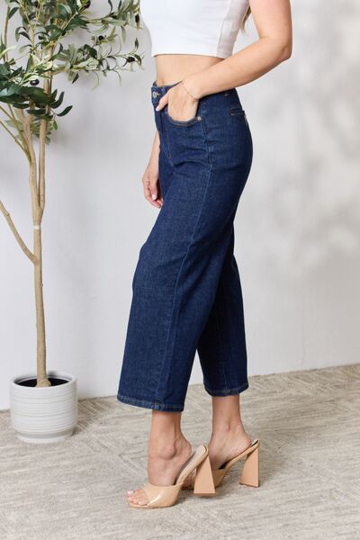 Judy Blue High Waist Cropped Wide Leg Jeans