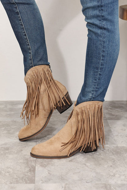 Wild Diva Legend Women's Fringe Cowboy Western Ankle Boots