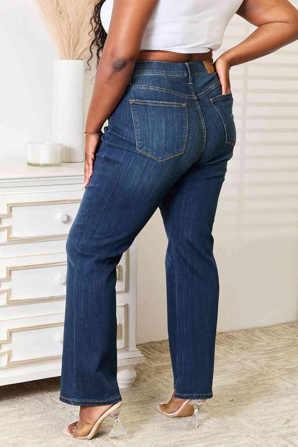 Judy Blue Elastic Waistband Slim Bootcut Jeans