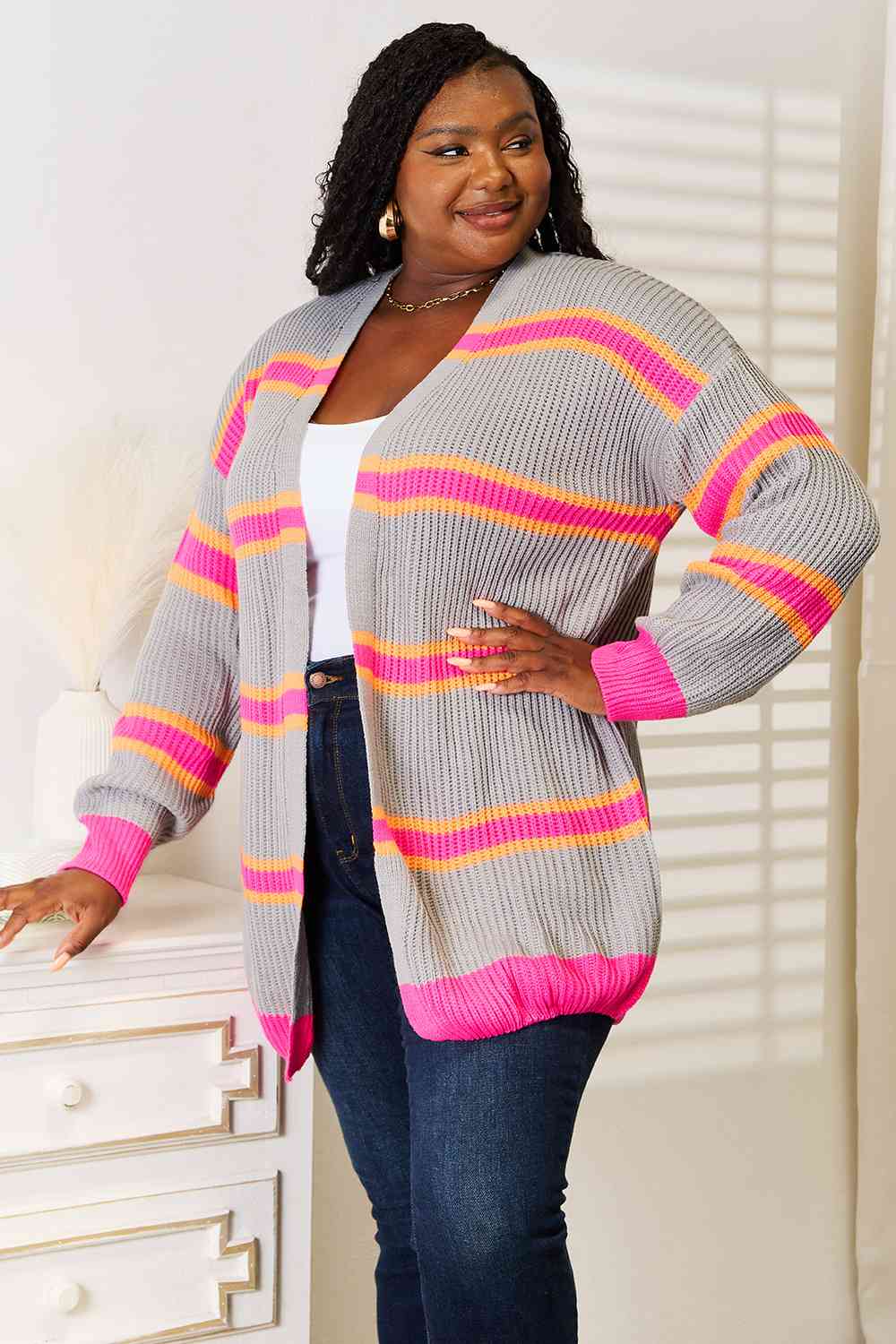 Ribbed Long Sleeve Cardigan