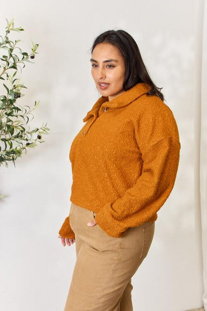 Half Button Turtleneck Sweatshirt