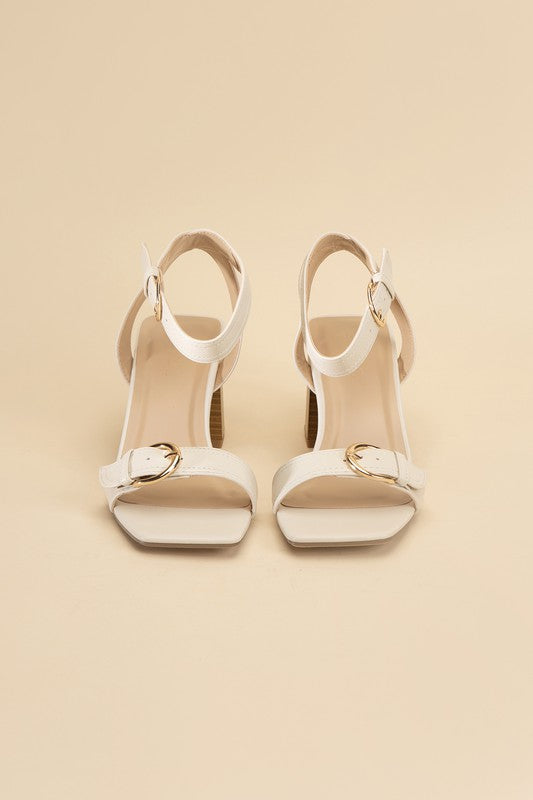 TREATY-S BUCKLE SANDAL HEELS