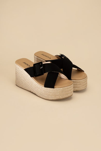 MANTA ESPADRILLE PLATFORM SLIDES