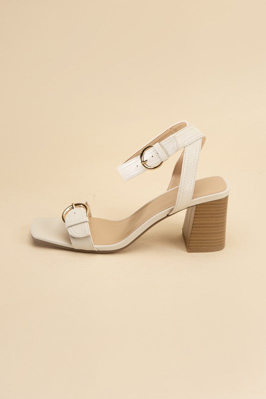 TREATY-S BUCKLE SANDAL HEELS