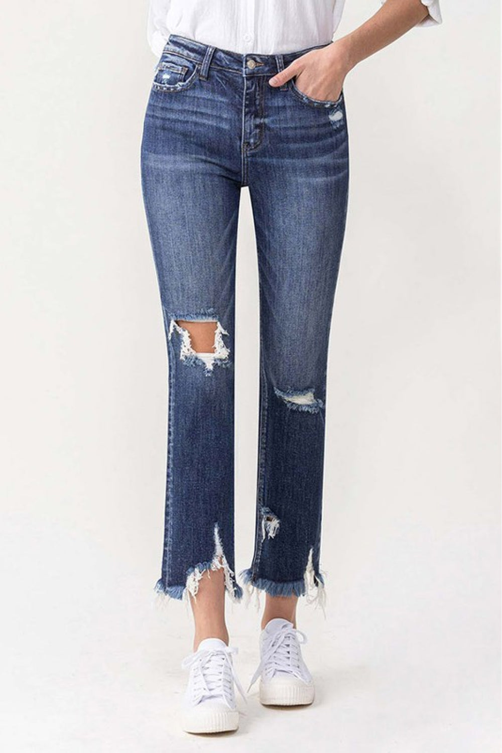 Lovervet High Rise Crop Straight Leg Jeans