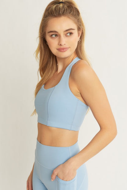 Activewear Crop Halter Back Detail Top