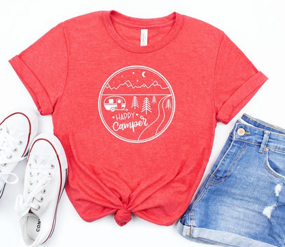 Circle Happy Camper with Camper Softstyle Tee