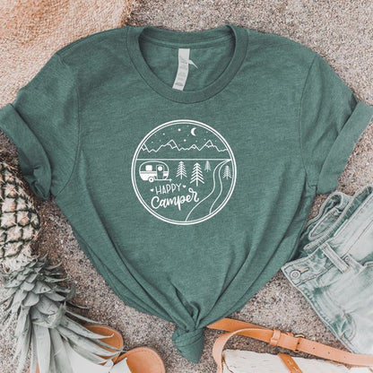 Circle Happy Camper with Camper Softstyle Tee