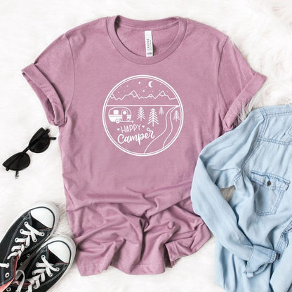 Circle Happy Camper with Camper Softstyle Tee