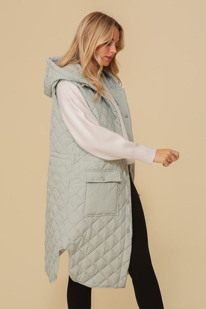 HAILEYS HOODED OVERSIZED VEST JACKET