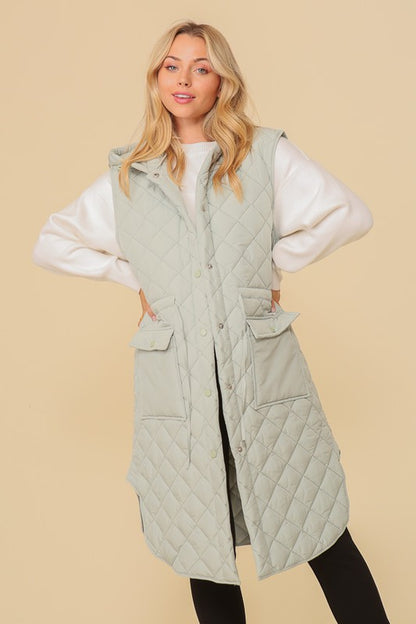 HAILEYS HOODED OVERSIZED VEST JACKET