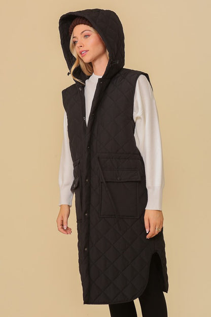 HAILEYS HOODED OVERSIZED VEST JACKET