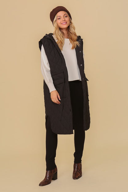 HAILEYS HOODED OVERSIZED VEST JACKET