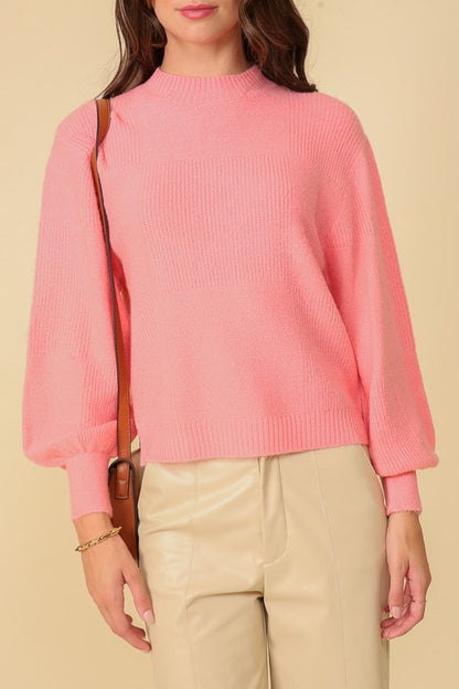 BALLOON PUFF SLEEVE SWEATER