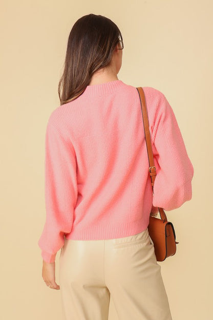 BALLOON PUFF SLEEVE SWEATER