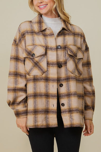 OVERSIZED PLAID SHACKET