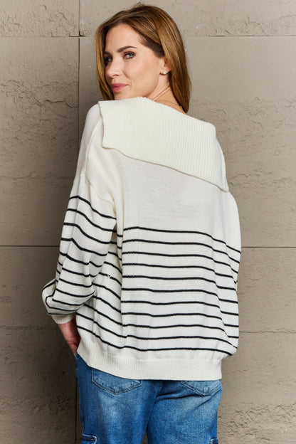 Make Me Smile Striped Oversized Knit Top