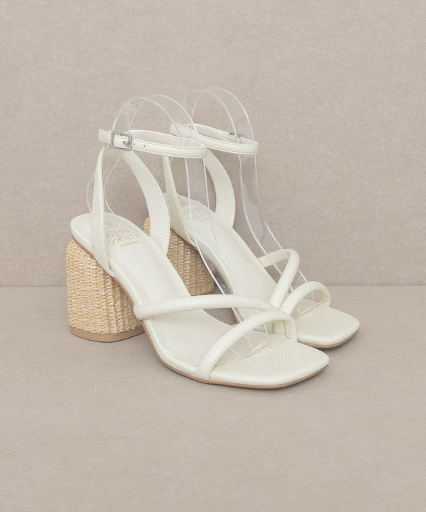 OASIS SOCIETY Alaia - Strappy Raffia Heel Sandal