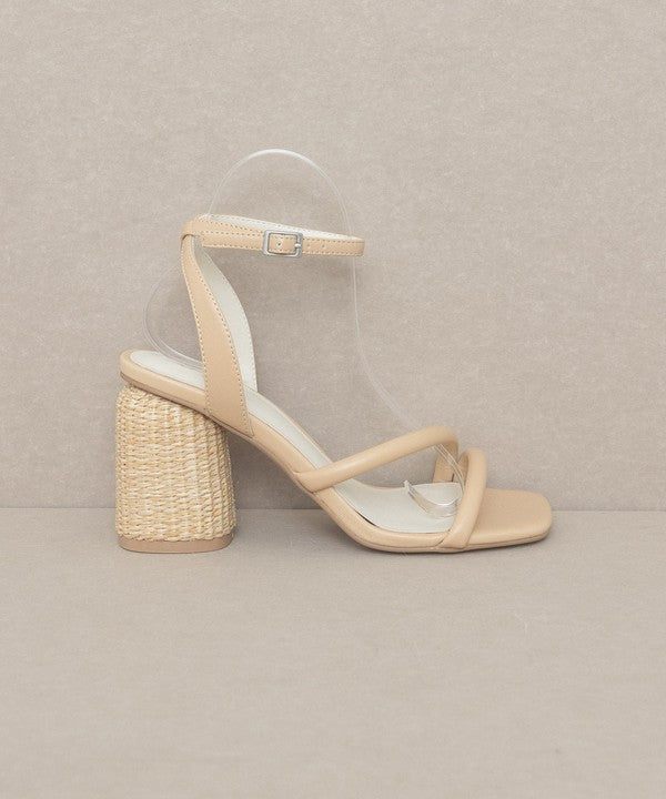 OASIS SOCIETY Alaia - Strappy Raffia Heel Sandal