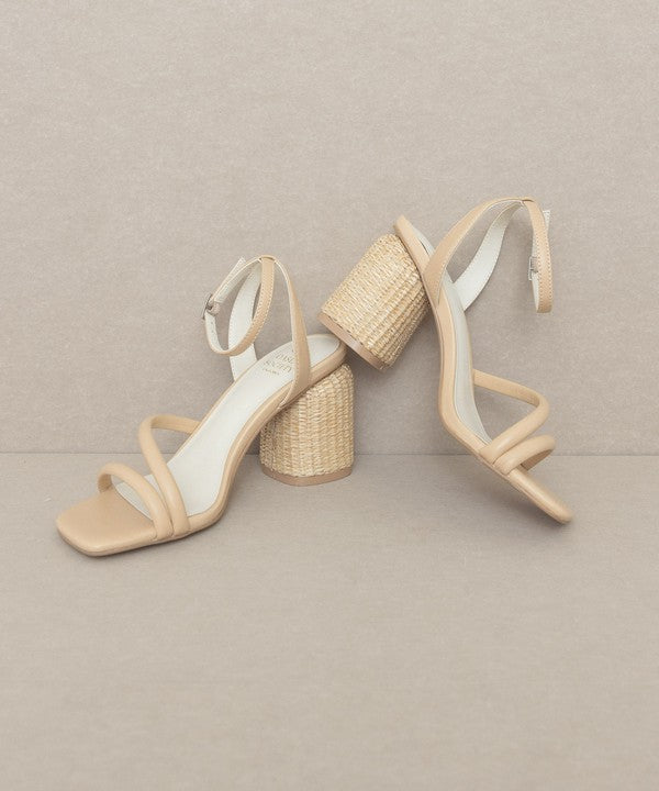 OASIS SOCIETY Alaia - Strappy Raffia Heel Sandal