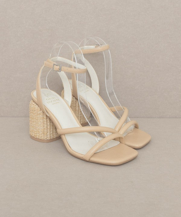 OASIS SOCIETY Alaia - Strappy Raffia Heel Sandal