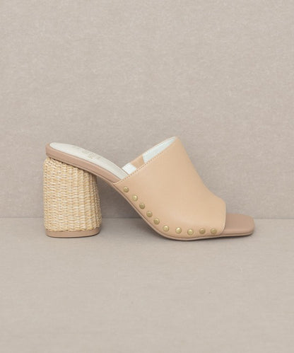 OASIS SOCIETY Serena - Studded Raffia Slide Heel