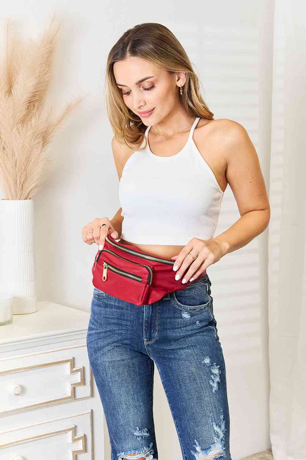 Triple Pocket Nylon Fanny Pack