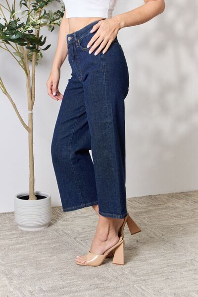 Judy Blue High Waist Cropped Wide Leg Jeans