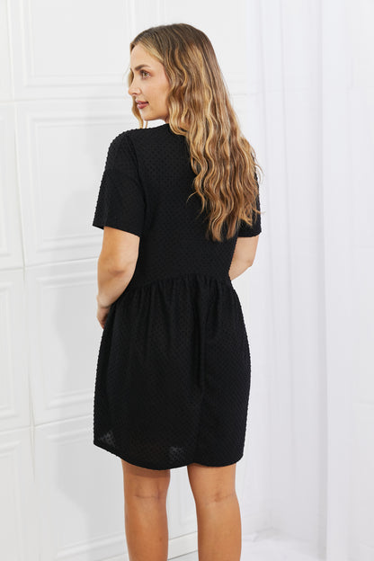 Another Day Swiss Dot Casual Dress in Black