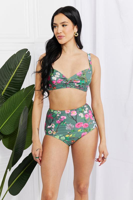 Take A Dip Twist High-Rise Bikini in Sage