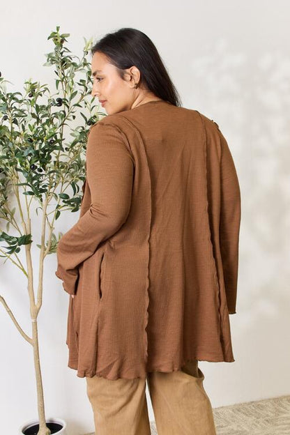 Open Front Long Sleeve Cardigan