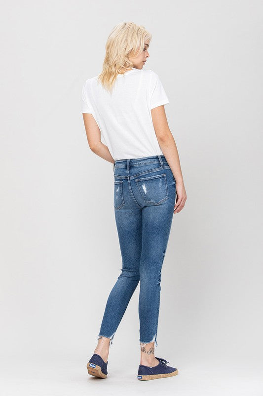 VERVET By Flying Monkey HIGH RISE ANKLE SKINNY HEM DETAILS