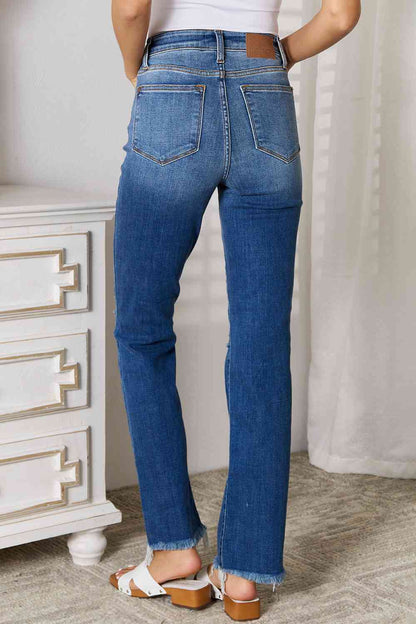 Judy Blue  Distressed Raw Hem Jeans