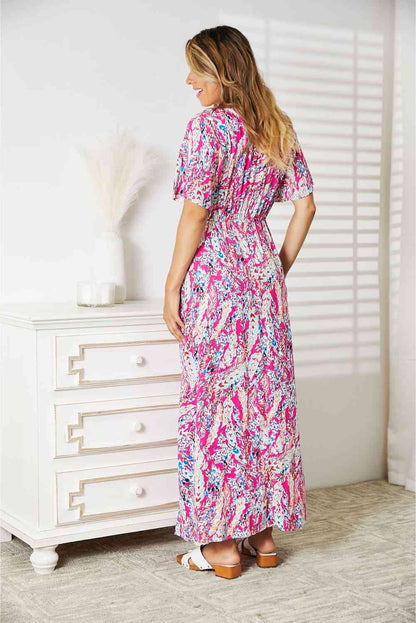 Multicolored V-Neck Maxi Dress