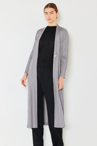 Pleated Long Sleeve Cardigan