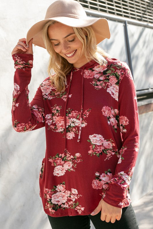 PLUS FLORAL PRINT SWEARTSHIRT