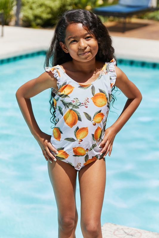 Float On Ruffled One-Piece Swimsuit  in Citrus Orange