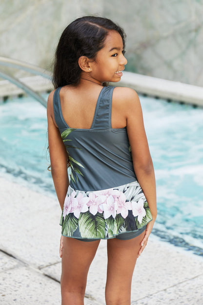 Clear Waters Swim Dress in Aloha Forest